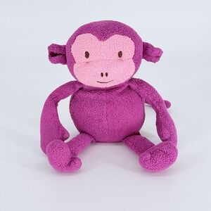 Animal Adventure Purple Plum Monkey Plush 12" Pink Face Stuffed Toy 2012 HTF